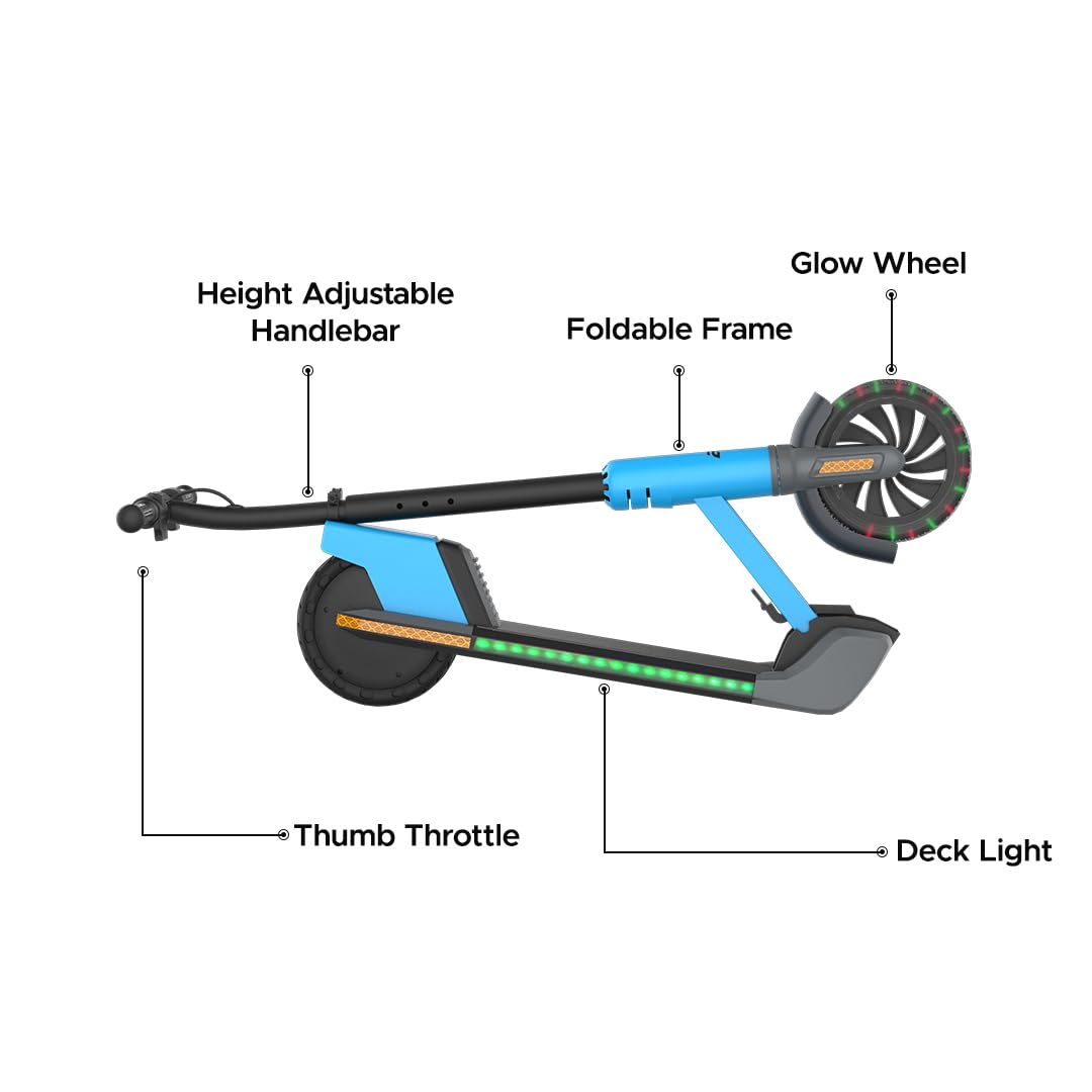 EMotorad Lil E Junior Electric Kick Scooter for Kids 6+ Years | Foldable Aluminum Alloy Frame | 100W Hub Motor & 2.6Ah Battery | Smooth Acceleration, Up to 8 km Range | Lightweight, Safe, and Fun Ride