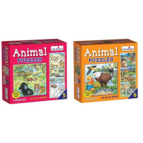 0705 Animal Puzzle No. 5 (25 to 40 Piece) & 0706 Animal Puzzle No. 6 (30 to 48 Piece) Combo