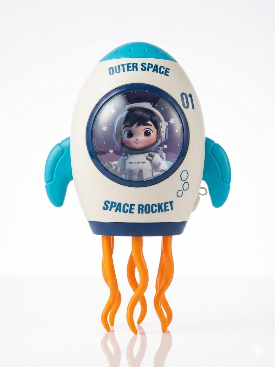 Space Rocket Toy with Mist Spray, Lights and Music for Kids
