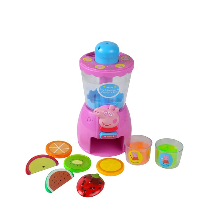 Genie’s Toy Bus Peppa Pig Juice Machine Playset – Official Licensed Pretend Play Toy with 10+ Accessories & Sound Effects – Interactive Beverage Maker for Kids Ages 3+