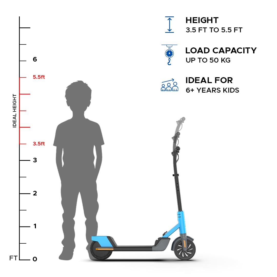 EMotorad Lil E Junior Electric Kick Scooter for Kids 6+ Years | Foldable Aluminum Alloy Frame | 100W Hub Motor & 2.6Ah Battery | Smooth Acceleration, Up to 8 km Range | Lightweight, Safe, and Fun Ride