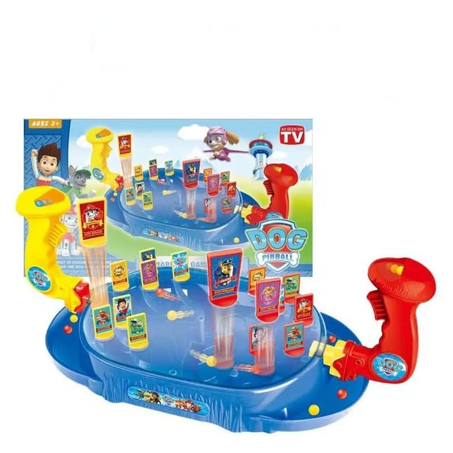 Pinball Game Board with Joystick, Kids Marble Shooting Interactive Table Game