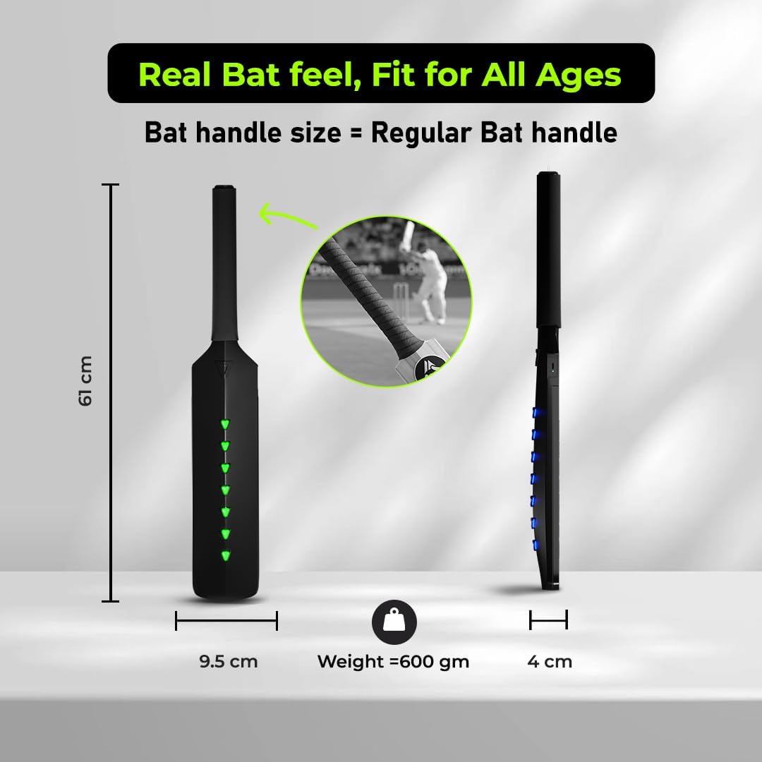 Metashot Smart Cricket Bat Game | Motion Sensor Gaming Bat for TV & Mobile | Indoor Cricket Game | Bluetooth Bat Controller