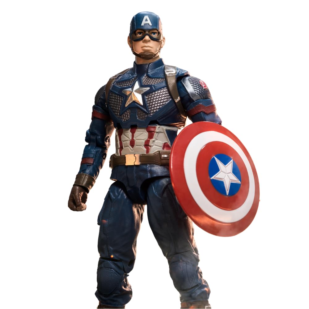 ZD Toys Action Figure - 7 Inch Captain America, Superhero Premium Collectibles, Durable PVC Material, Ideal Gift for Collectors & Fans, Ages 15+ Years