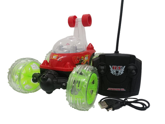 Goyal's Remote Control Rechargable Acrobatic 360 Degree Twisting Stunt Car with Music & Lights for Kids 2 & Above - Multicolors