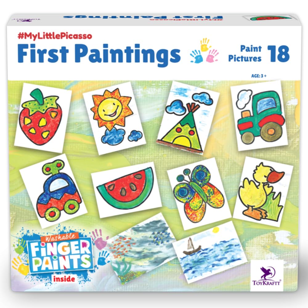 TOYKRAFTT My Little Picasso First Paintings Finger Painting Kit | Art Activity Toys for 2 to 4 Year Old Kids, Washable & Non-Toxic Colors, Birthday Gift