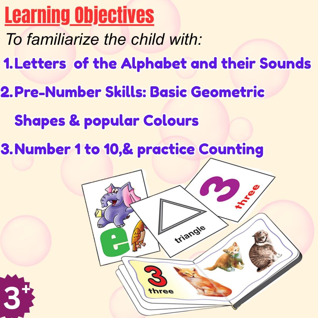 Creative's Pre-School Learning Pack-1 | Preschool Series | Learning Kit | Early Learning Pack |Board Books & Cards Education Pack for 3 to 5 Year's Kids