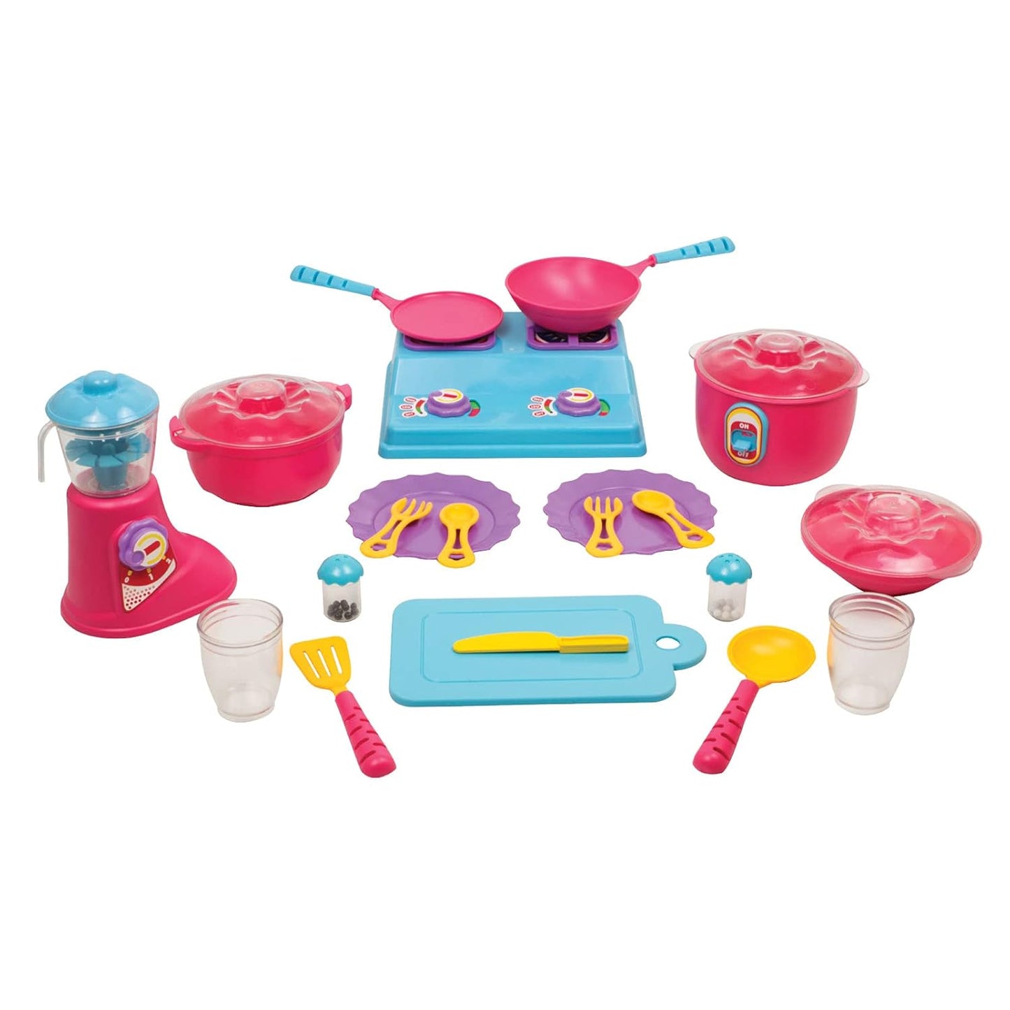 Giggles Funskool Complete Kithcen Playset, Realistic Pretend Cooking Toy for Kids, Encourages Learning & Development, Fun Activity for Babies, Gift Set for Girls, Age 3+ Years