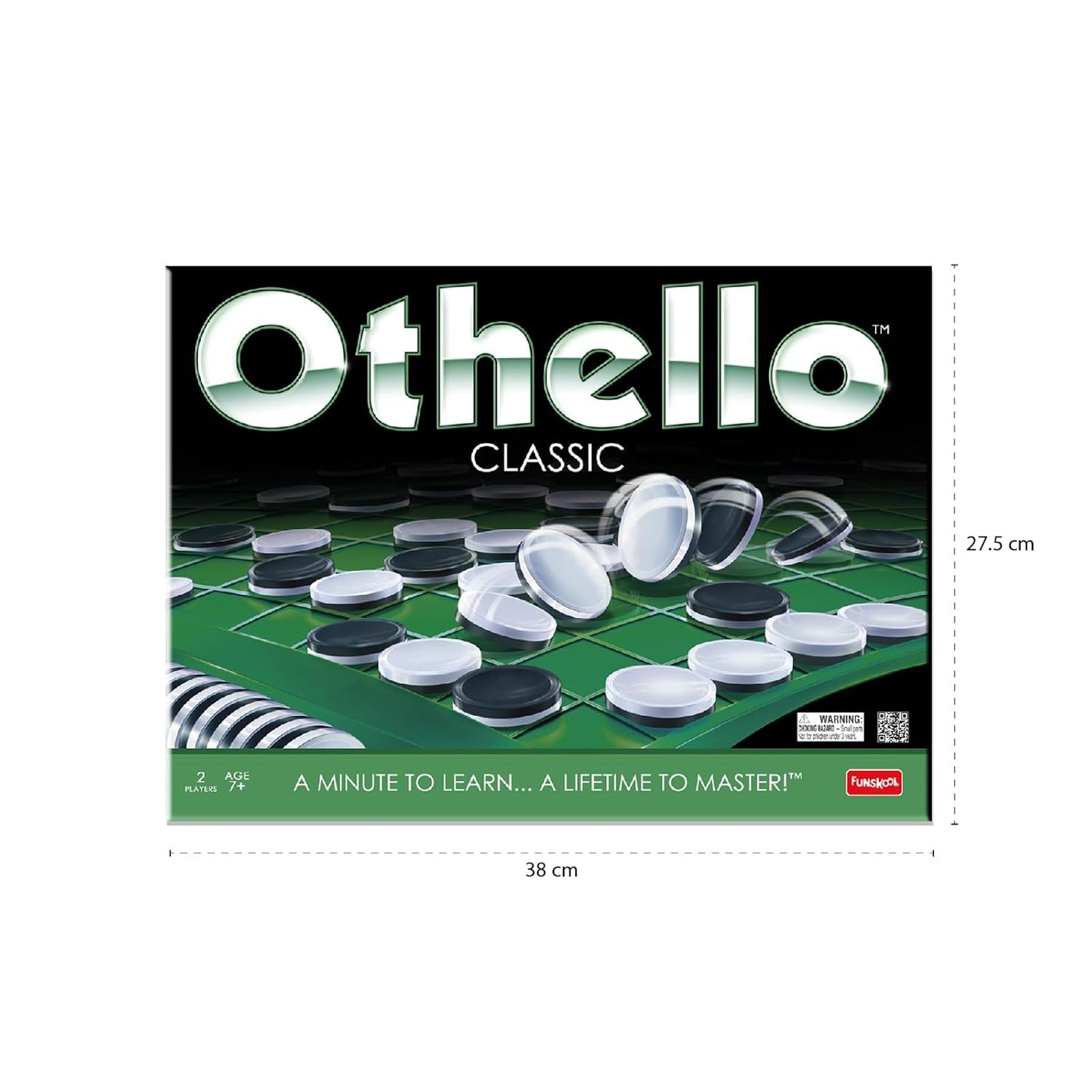 Funskool Othello Classic, Strategy Game, Board Game for Kids, Adults, Families, Educational, Fun, 2 Players, Family Fun, Learning Activity Toy for Childrens, Gift Set for Kid, Ages 7+ Years
