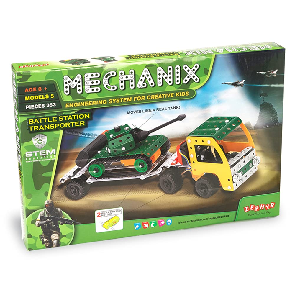 Mechanix Battle Station Transporter Car Toy Stem Education Building Blocks for Boy and Girls Age 8+ - Kids, Multicolor