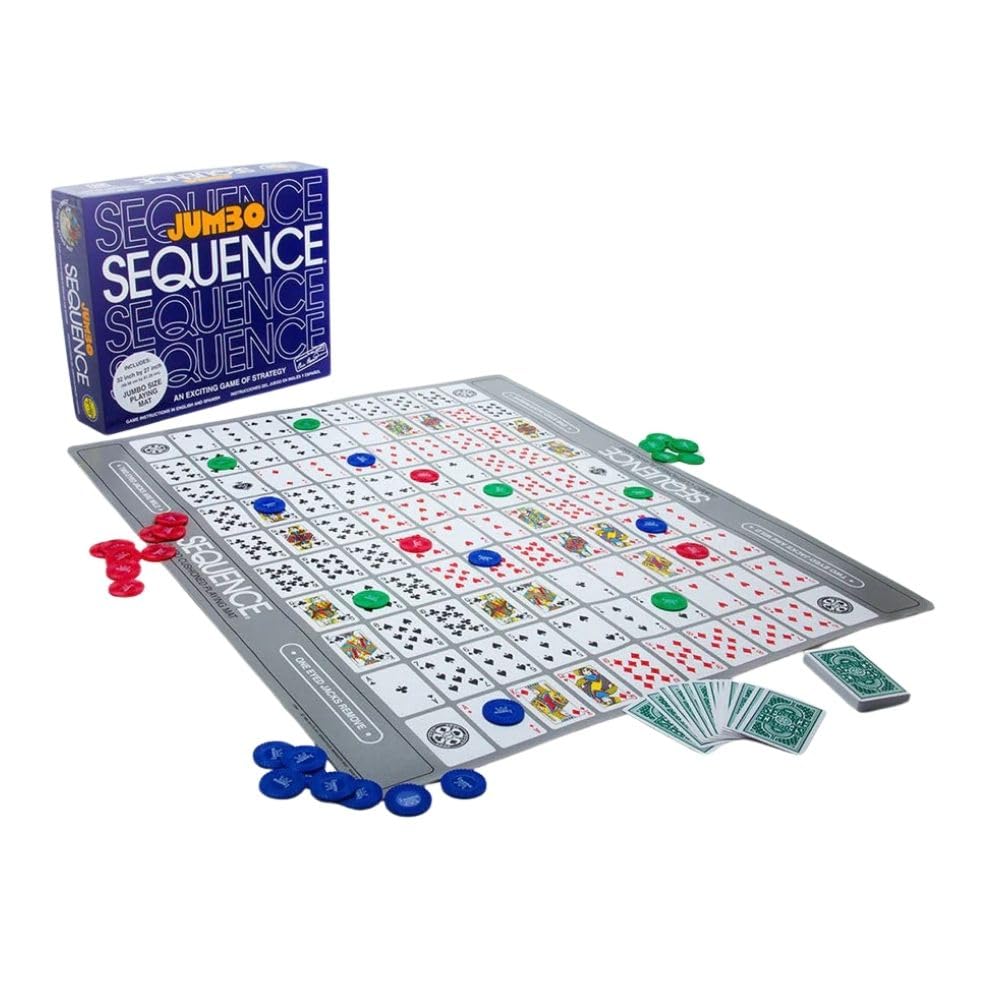 Jumbo Sequence Game Mat for Family Fun | 32x27 Inch | Ages 7+ | Perfect Game Night Activity