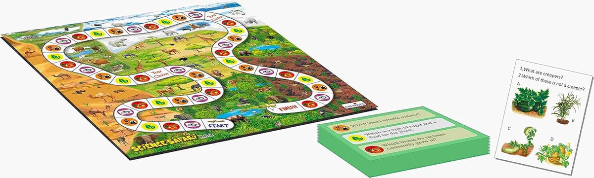 Creative's Science Safari Part 2, Board Game, Animals Plants Habitats, Life Science Quiz, 540 Questions, Ages 9 and Up, 2–4 Players, Nature STEM Game
