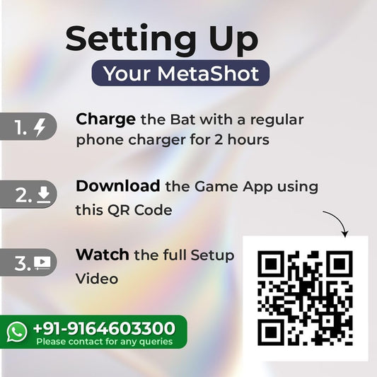Metashot Smart Cricket Bat Game | Motion Sensor Gaming Bat for TV & Mobile | Indoor Cricket Game | Bluetooth Bat Controller