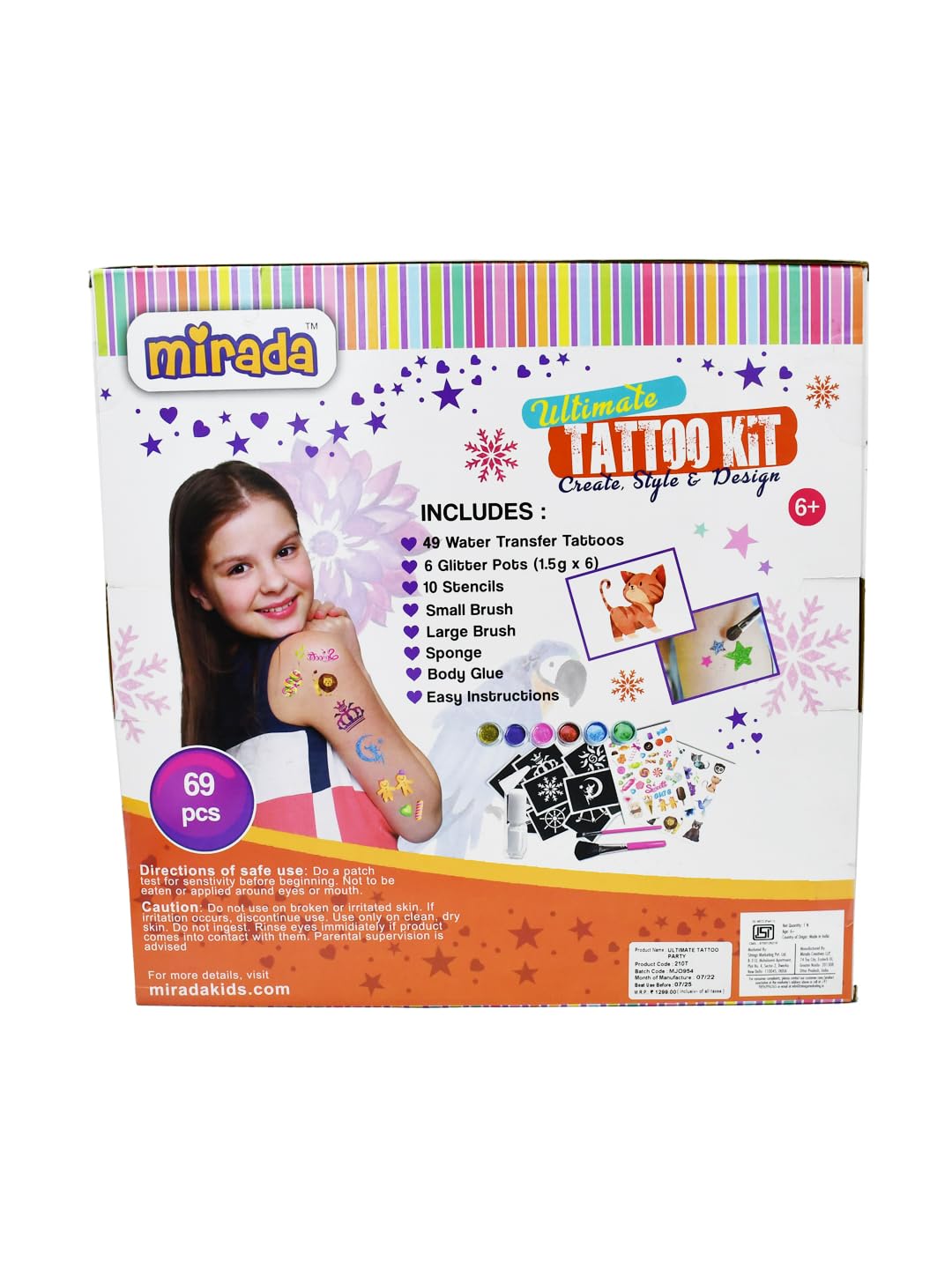 Mirada Ultimate Tattoo Party Kit - Create Style & Design | Cool Return/Birthday gifts for Girls/Kids