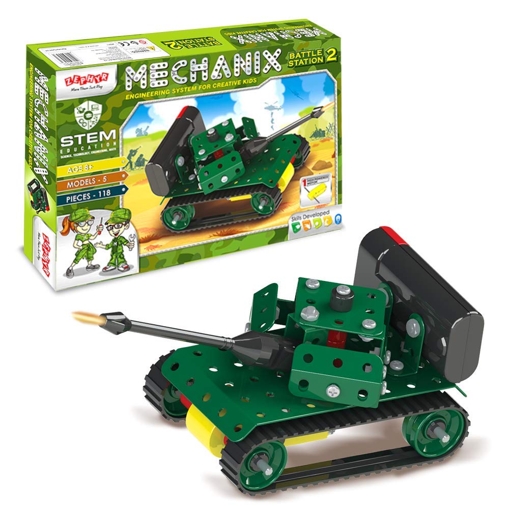 Mechanix Battle Station,Construction Set,War Themed Building Blocks,for 6+ yrs Boys and Girls,Metal,Multicolor