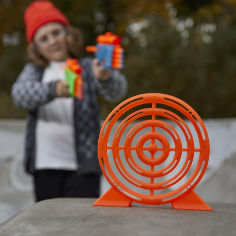 Nerf Elite 2.0 Face Off Target Set,Includes 2 Dart Blasters & Target & 12 Nerf Elite Darts,Toy Foam Blasters for Kids Outdoor Games,Multicolor