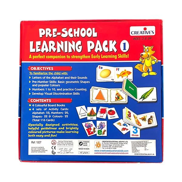 Creative's Pre-School Learning Pack-1 | Preschool Series | Learning Kit | Early Learning Pack |Board Books & Cards Education Pack for 3 to 5 Year's Kids