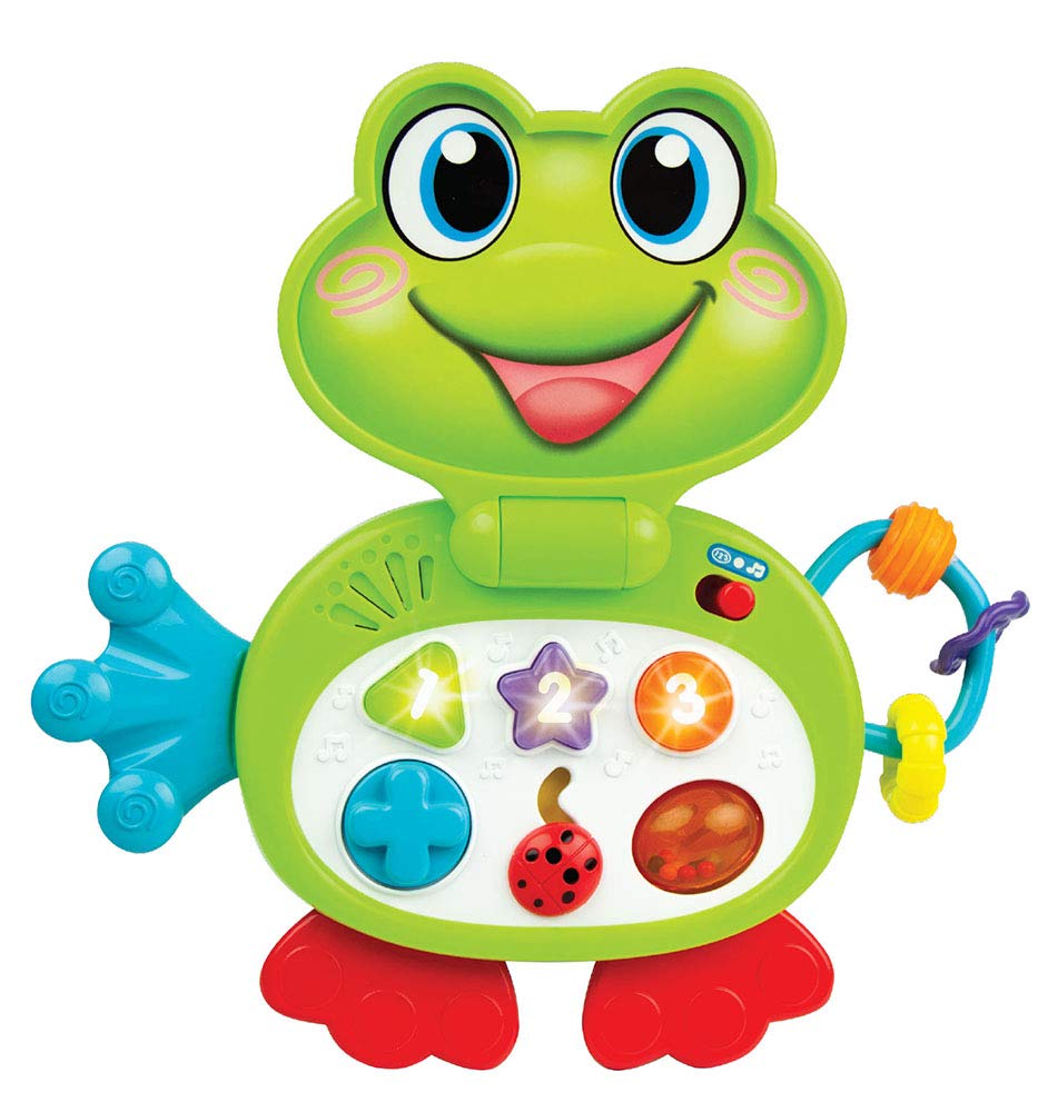 Winfun Busy Animal Laptop - Froggy, Fun Learning Laptop with Flashing Lights, Sounds & Cheerful Melodies, Two Modes of Play: Learning & Music, Interactive Toys for Kids