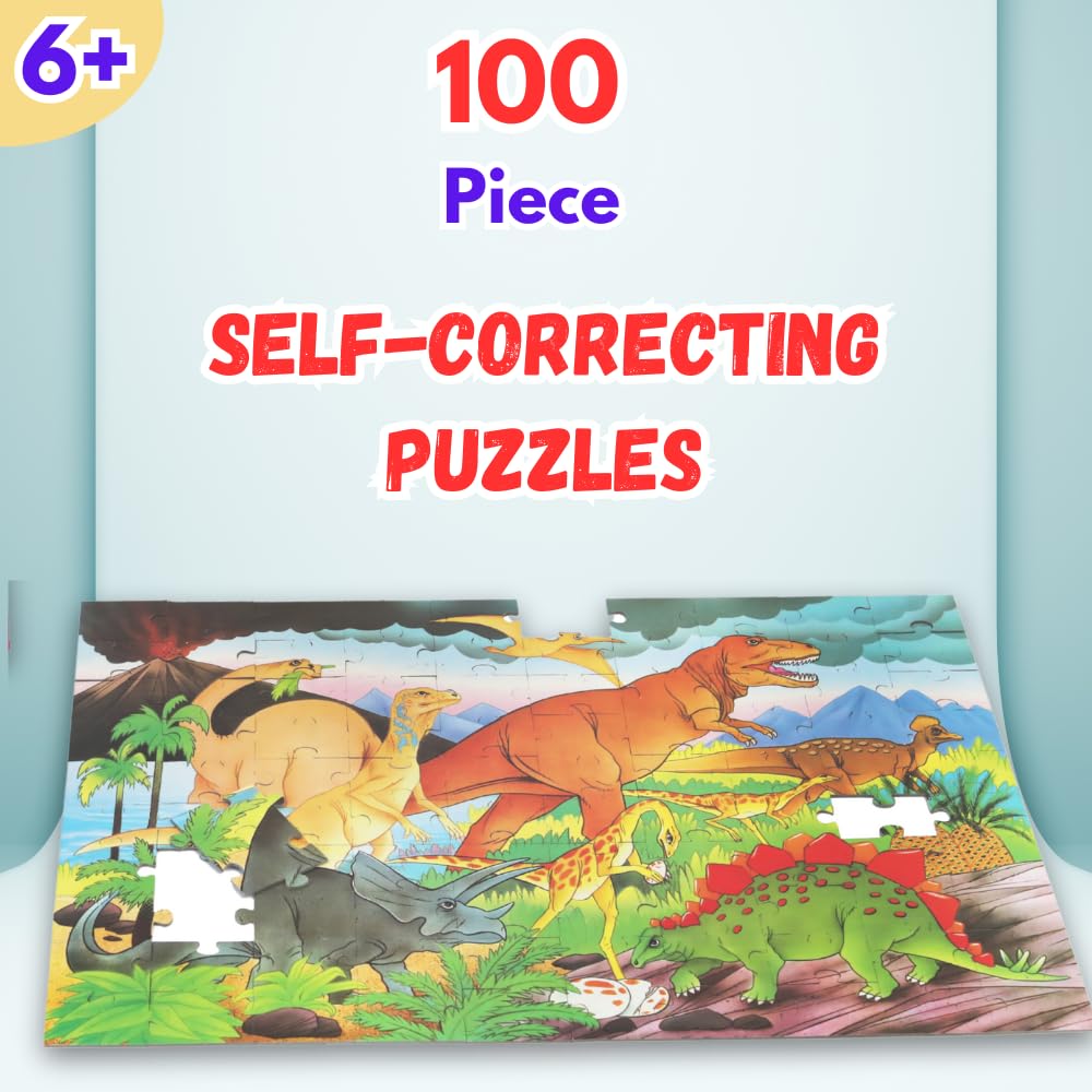 Creative's Kid Amazing Dinosaurs | Educational Jigsaw Puzzle | Enhance Fine Motor & Cognitive Skills | Develop Problem Solving Skills | Fun Learning Puzzle Game | 100 Piece Puzzles | Ages 6 & Up