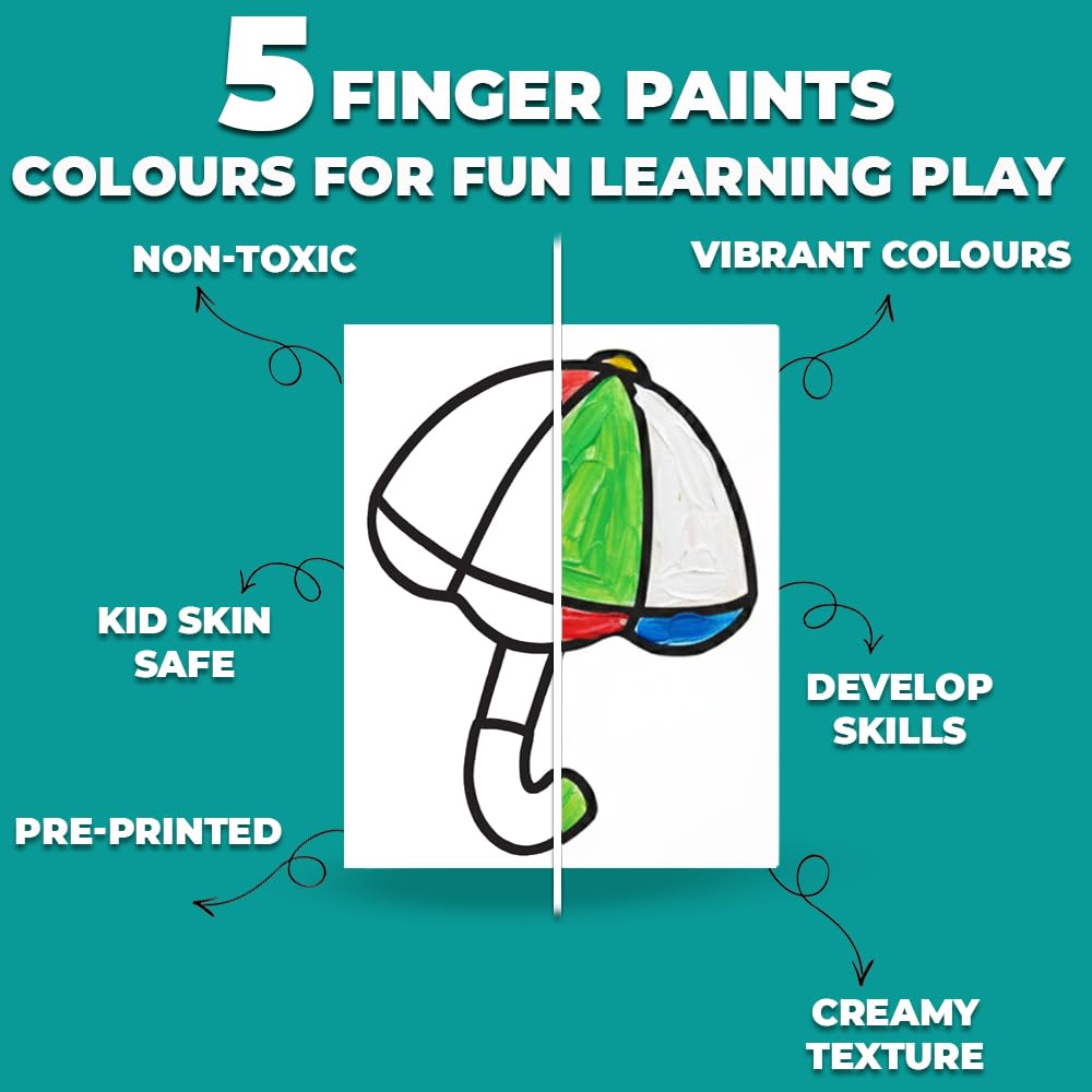 TOYKRAFTT My Little Picasso First Paintings Finger Painting Kit | Art Activity Toys for 2 to 4 Year Old Kids, Washable & Non-Toxic Colors, Birthday Gift