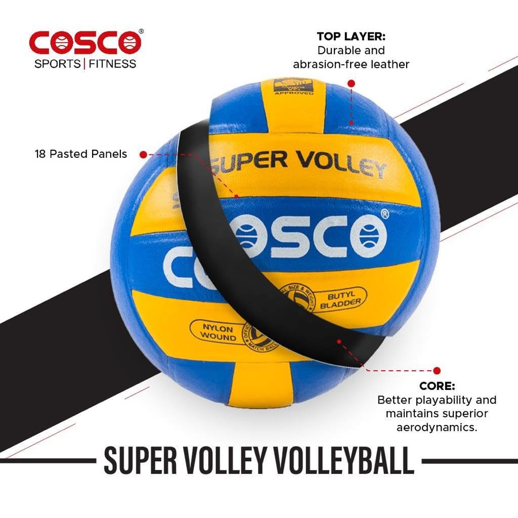 Cosco Super Volley Volleyball, Size 4 (Multicolour) (15002)