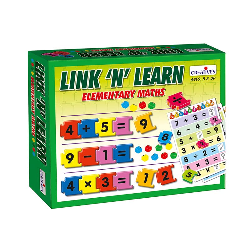 Creative’s Link ’N’ Learn Elementary Maths Game | Number & Maths Learning Toy for Kids | Addition Subtraction Multiplication Division | Educational Game Set | Ages 5+