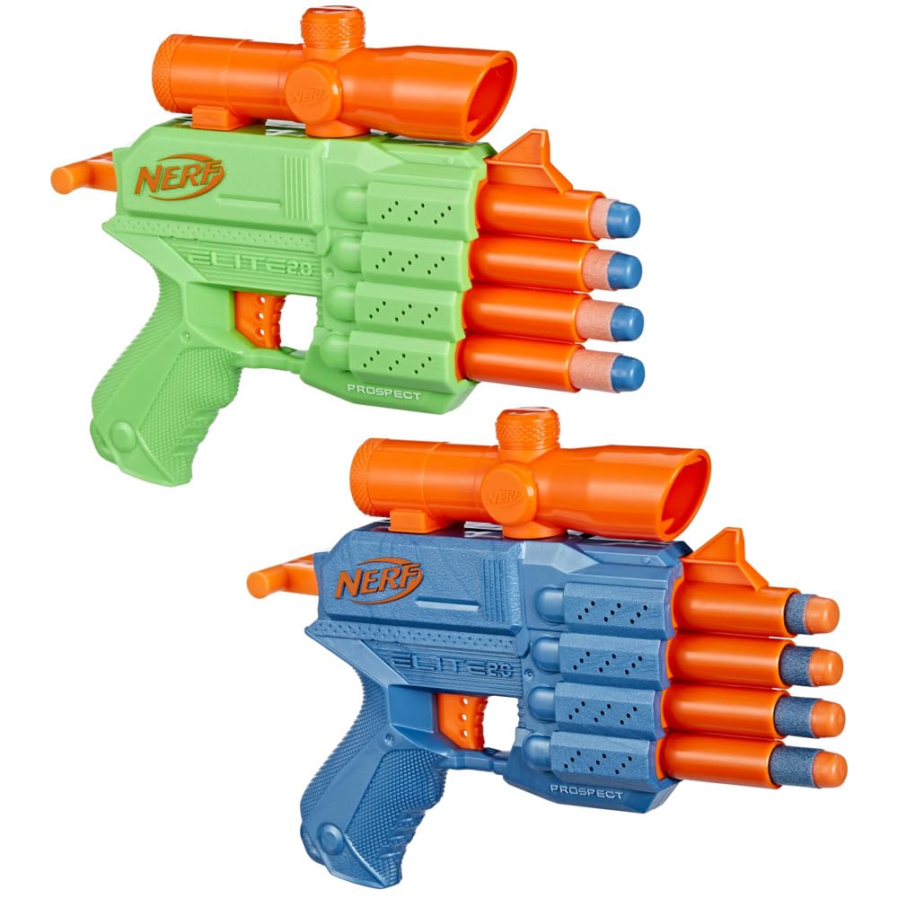 Nerf Elite 2.0 Face Off Target Set,Includes 2 Dart Blasters & Target & 12 Nerf Elite Darts,Toy Foam Blasters for Kids Outdoor Games,Multicolor