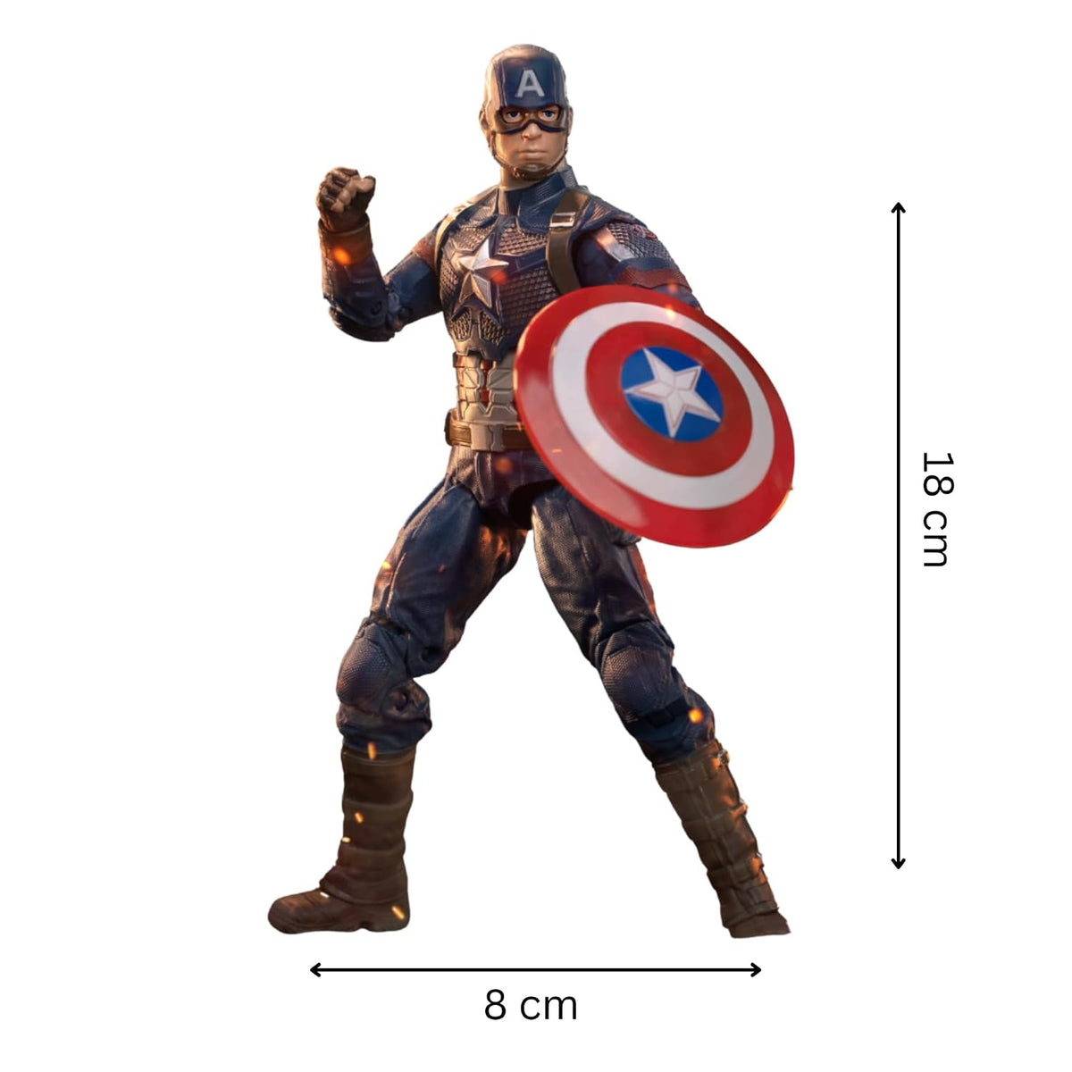 ZD Toys Action Figure - 7 Inch Captain America, Superhero Premium Collectibles, Durable PVC Material, Ideal Gift for Collectors & Fans, Ages 15+ Years