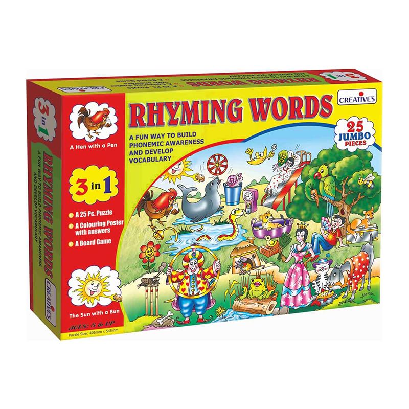 Creative's Combo Pack of 2 Box | Alphabet 3 in1 & Rhyming Words 3in1 | Early Learning | Alphabet & Rhyming Words Puzzles Game |Educational Games | Vocabulary Games | Gift Pack for Ages 3 & up