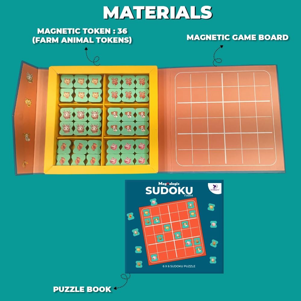 Magnalogix Magnetic Sudoku Game for Kids 6-12 Years | Educational Brain Teaser Puzzle, Travel Toy for Boys & Girls, Premium Birthday Gift