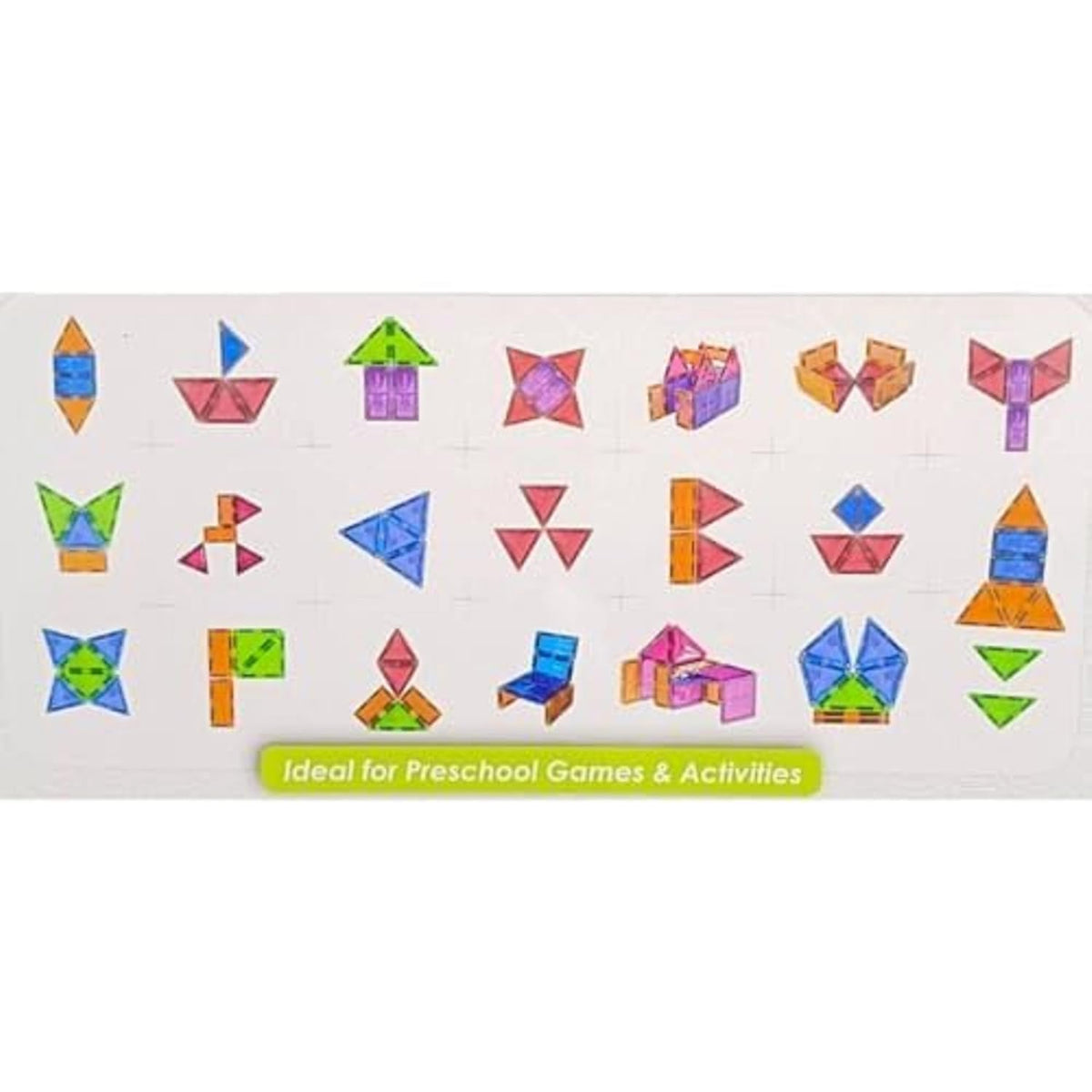Negi Magnetix -2 16 Pieces for Kids Magnetic Construction Pieces | Isometric Triangles | Equilateral Triangles | Squares | Rectangles for to Imagine & Create in 3D for ..
