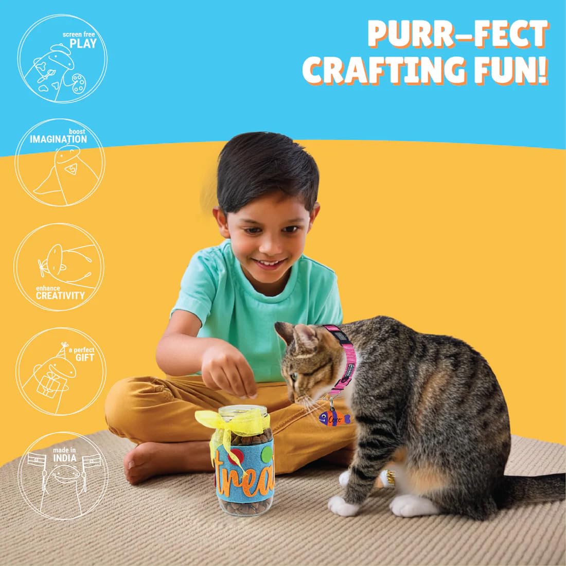 Kalakaram Pet Craft Box, Create 5 Wonderful Crafts with This kit, Perfect for pet Lovers and to Pamper Your Pets. DIY Art and Craft Kit, Fun and Engaging Activity kit for Kids Age 8, 9, 10, 11