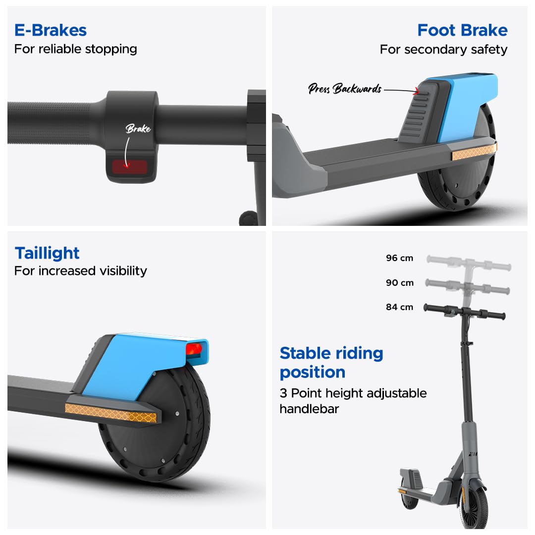 EMotorad Lil E Junior Electric Kick Scooter for Kids 6+ Years | Foldable Aluminum Alloy Frame | 100W Hub Motor & 2.6Ah Battery | Smooth Acceleration, Up to 8 km Range | Lightweight, Safe, and Fun Ride