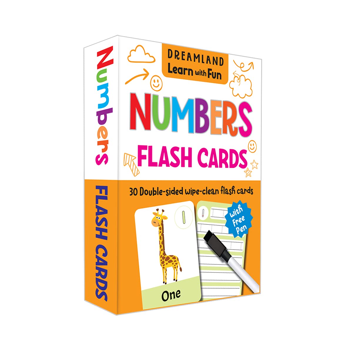 Flash Cards Numbers | 30 Double-Sided Wipe-Clean Flash Cards for Kids with Free Pen | Learn Counting & Number Recognition | Early Math Practice for Preschool & Kindergarten | Laminated, Durable Educational Cards