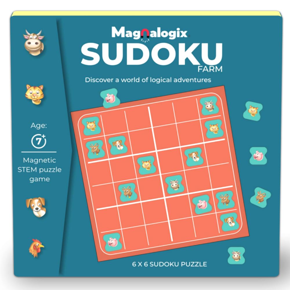 Magnalogix Magnetic Sudoku Game for Kids 6-12 Years | Educational Brain Teaser Puzzle, Travel Toy for Boys & Girls, Premium Birthday Gift