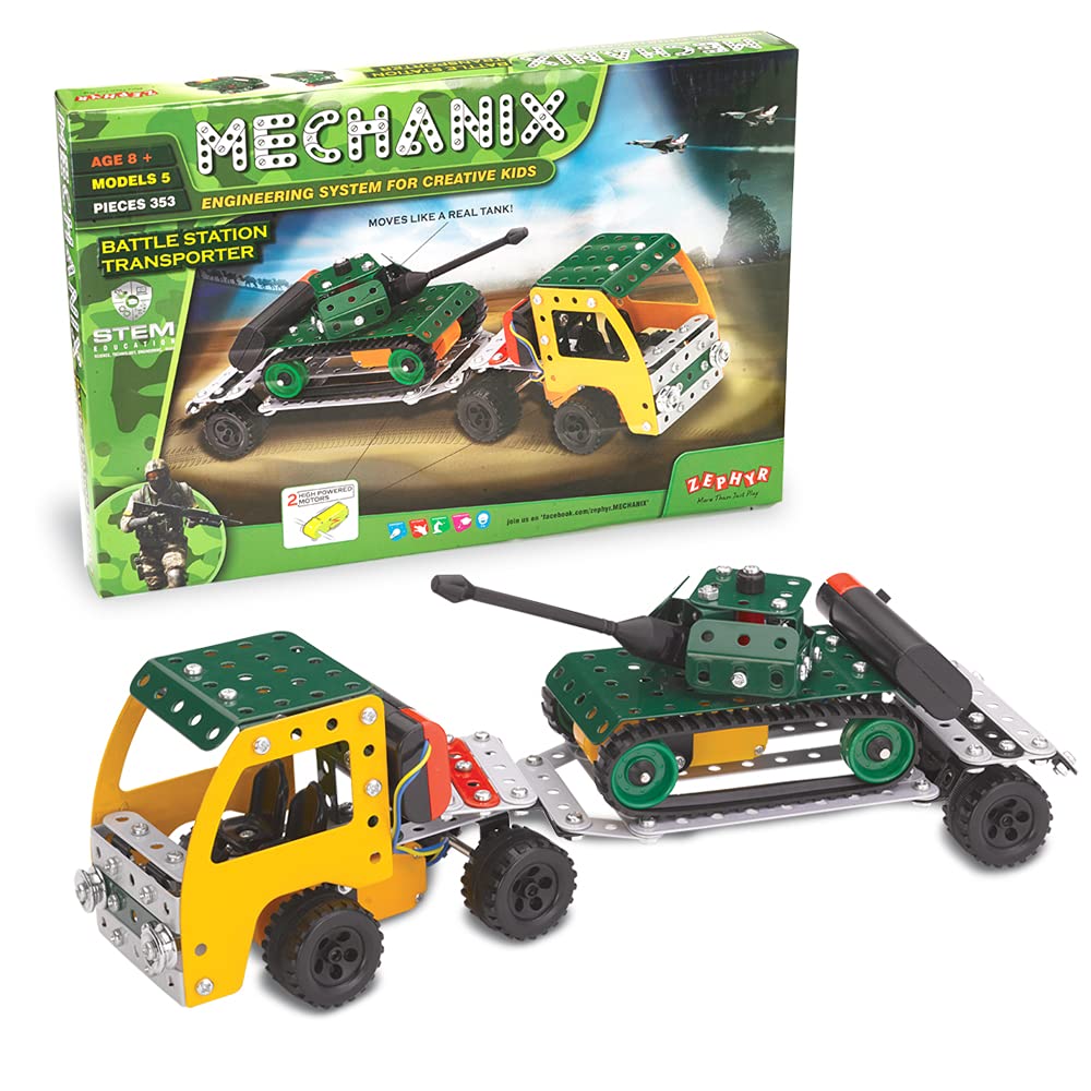 Mechanix Battle Station Transporter Car Toy Stem Education Building Blocks for Boy and Girls Age 8+ - Kids, Multicolor