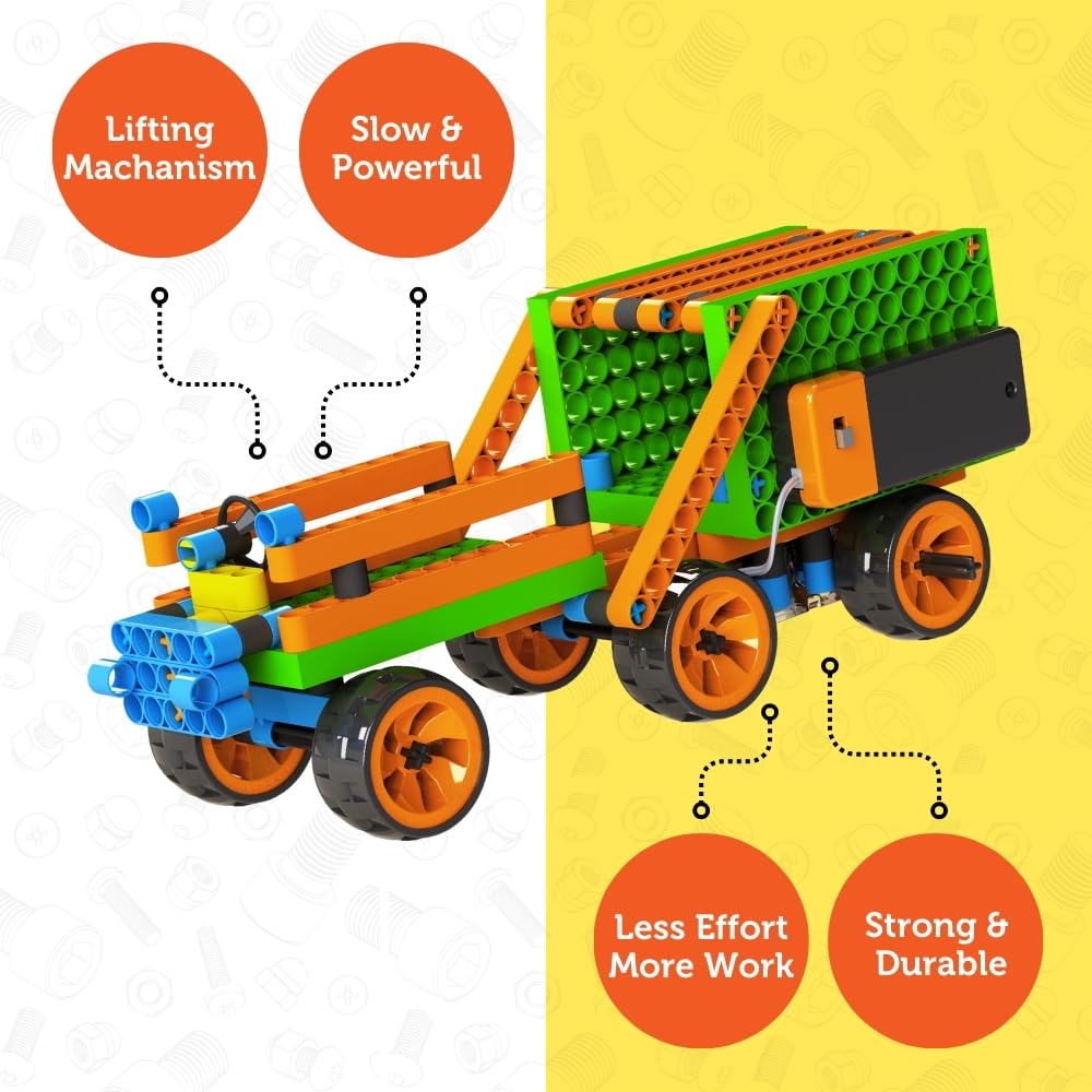 BLIX Power Screw, Plastic, 7 in 1 DIY STEM Toys for Kids, Educational & Construction Activity Game for Kids, No. of Parts- 186+, Made in India