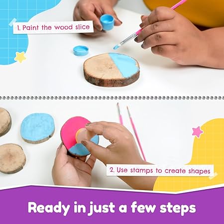 Bloomingo Art & Craft Kit for  Coastal Coasters - Wood Painting Art Kit