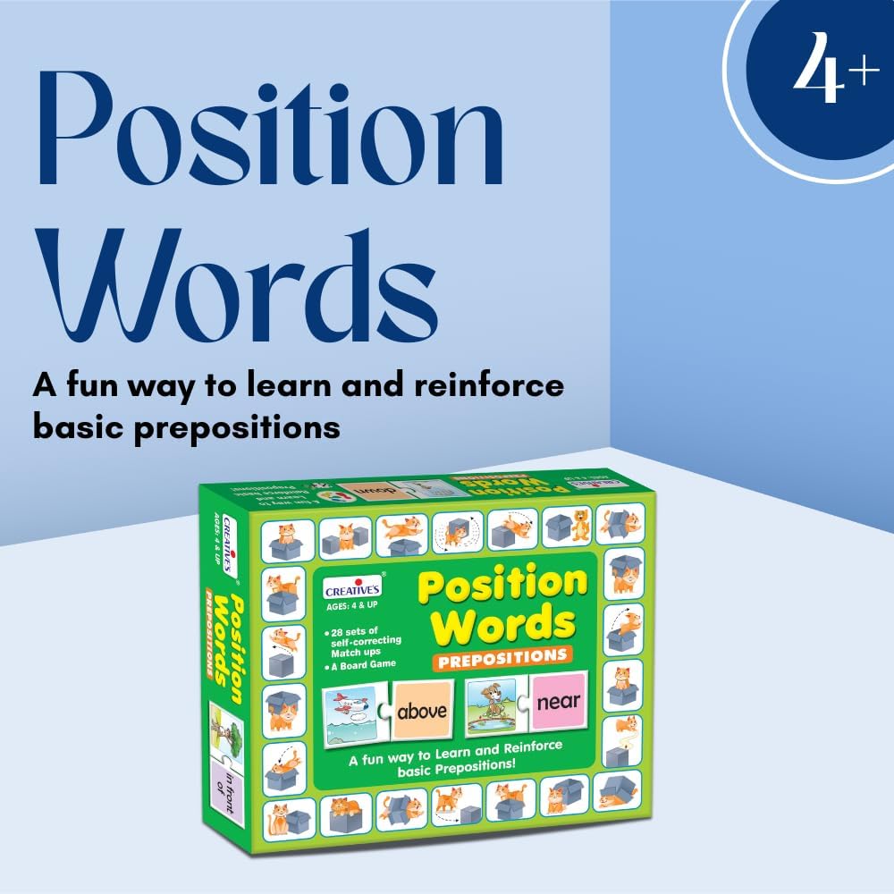 Creative's Position Words | Self-correcting Match-ups Puzzles | Board Game for kids | Learning & Educational Fun Game | Reinforce Basic Prepositions | Fun Learning Boards Game | Ages 8 & Up