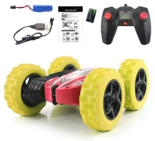 Magicwand R/C Rechargeable ABS Plastic 360 Degree Rolling,Rotating Off-Road Monster Stunt with Led Lights【3 Yrs & Up】【Pack of 1】【JZL Red & Yellow】