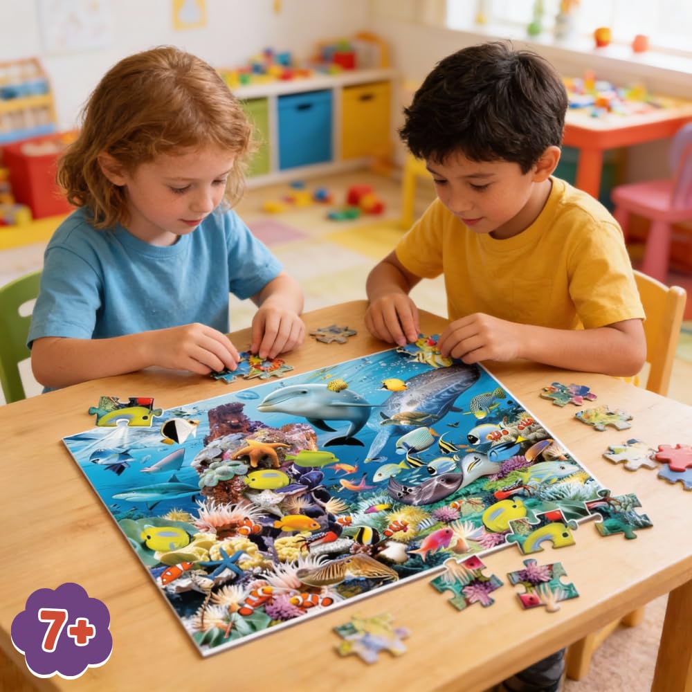 Creative's Sea Animals – 100 Piece Jigsaw Puzzle | Ocean-Themed for Kids & Adults | Fun & Challenging Brain Game | Educational Sea Life for Ages 6 & Up