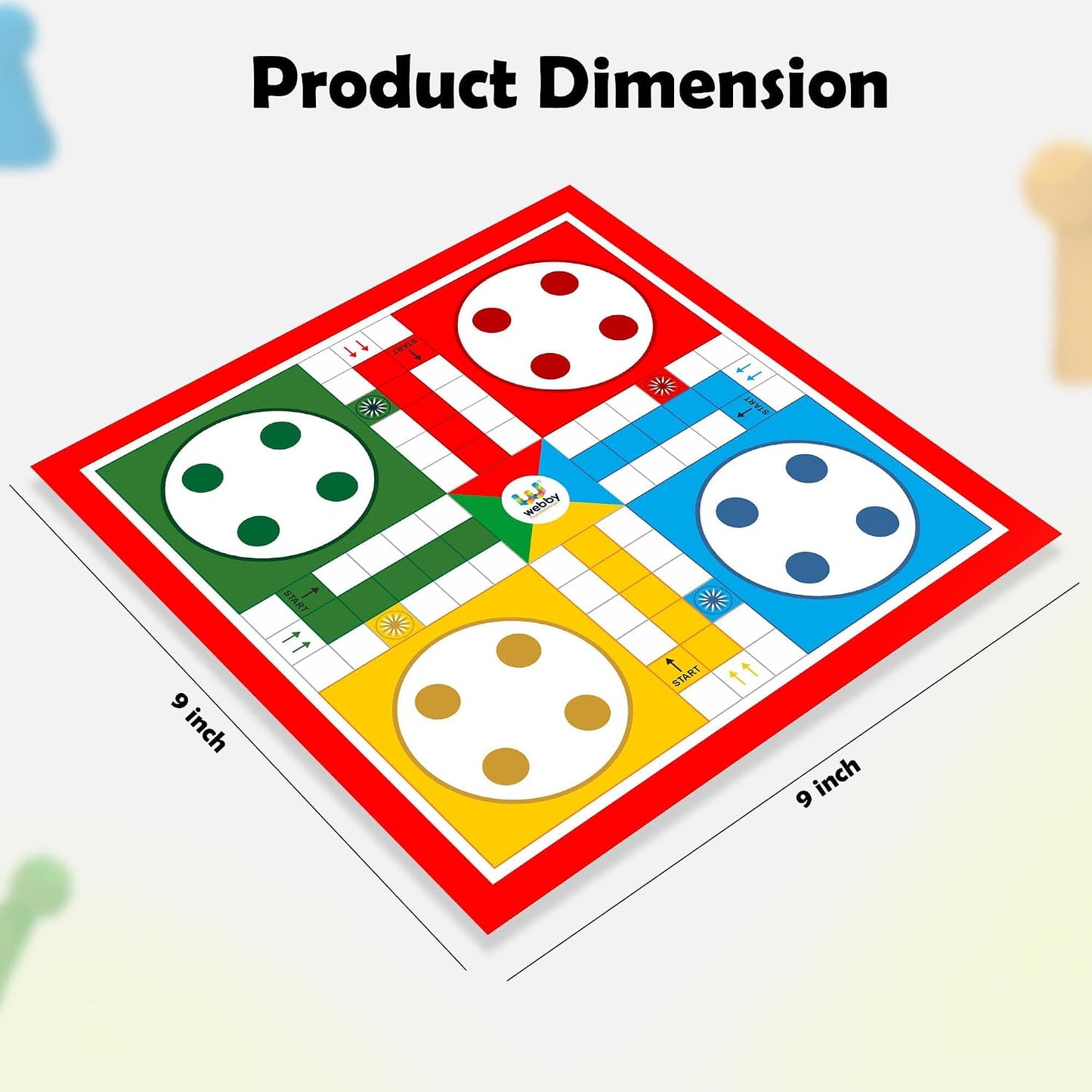 Webby Ludo with Snake and Ladders Double Sided Board Game | Portable Travel Set | Traditional Fun Family Game for Kids and Adults