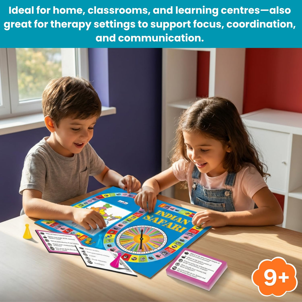 Creative's Indian Safari, Educational Geography Board Games, India Map, States, Capitals & General Knowledge Quiz Game, 450 Questions & Answers, Family Learning Game, 2-6 Players for Kids Age 9+