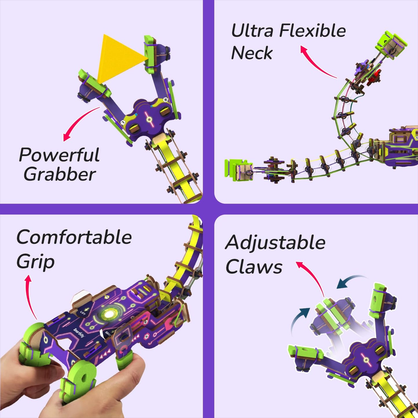 Smartivity Robotic Arm STEM Toy for Kids 8-14 Years | Handheld Grabber with Flexible Neck | Educational Science Toy for Creative Play | Birthday Gift for Boys & Girls