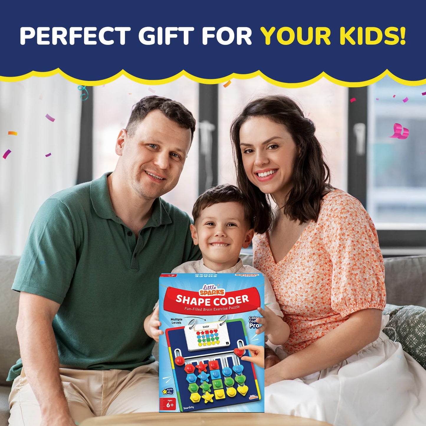 Smartivity Shape Coder Puzzle Toy for Kids 6-12 Years | 15 Challenge Cards, 5 Columns & Colored Shapes | Builds Logic & Colour Matching | Travel-Friendly Educational Gift