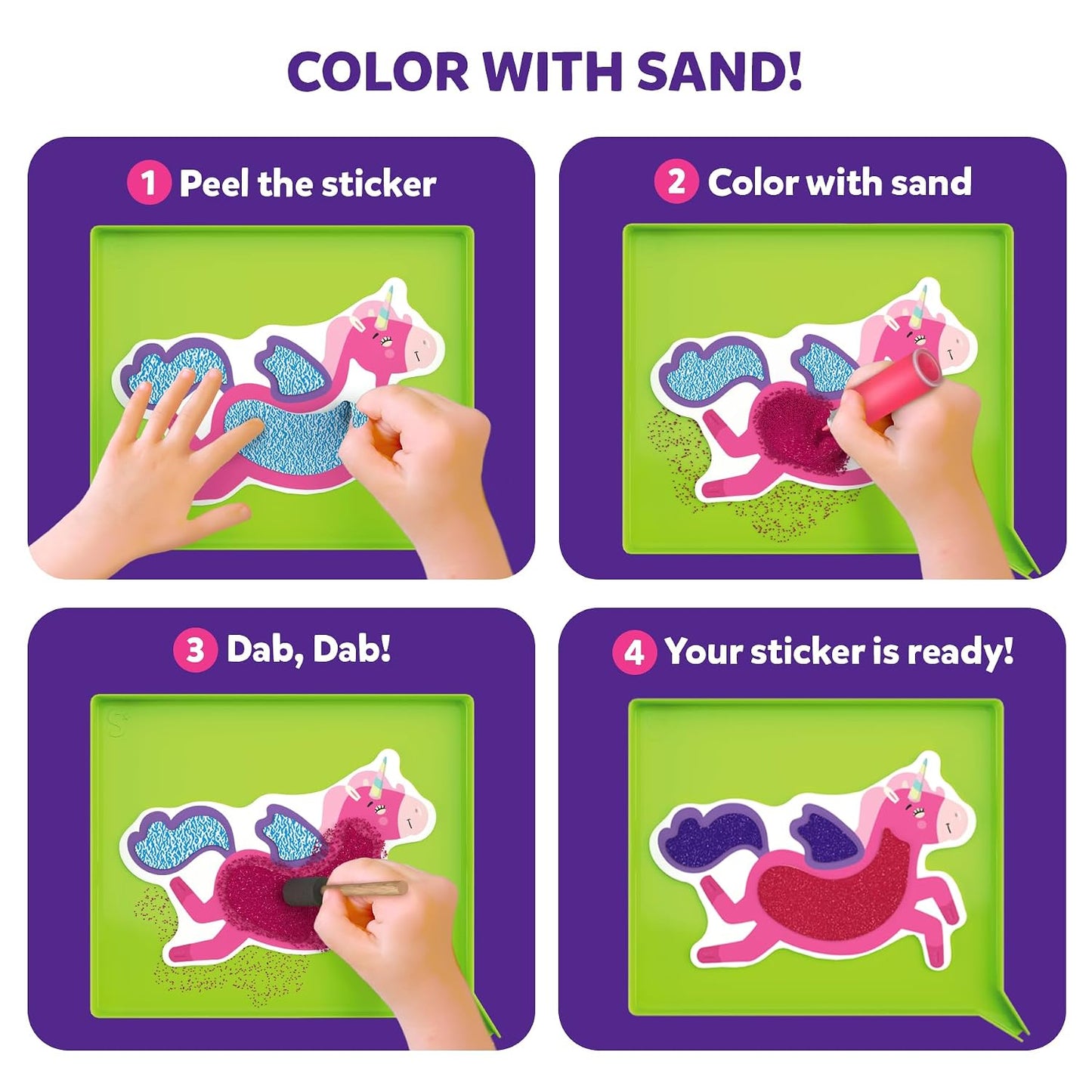 Skillmatics Sand Art – Mess-Controlled Unicorn & Princess Craft Activity | DIY Kit with 50+ Colourful Stickers, Creative Arts for Kids, Fun Hands-On Activity, Gifts for Ages 4, 5, 6, 7, 8, 9, 10