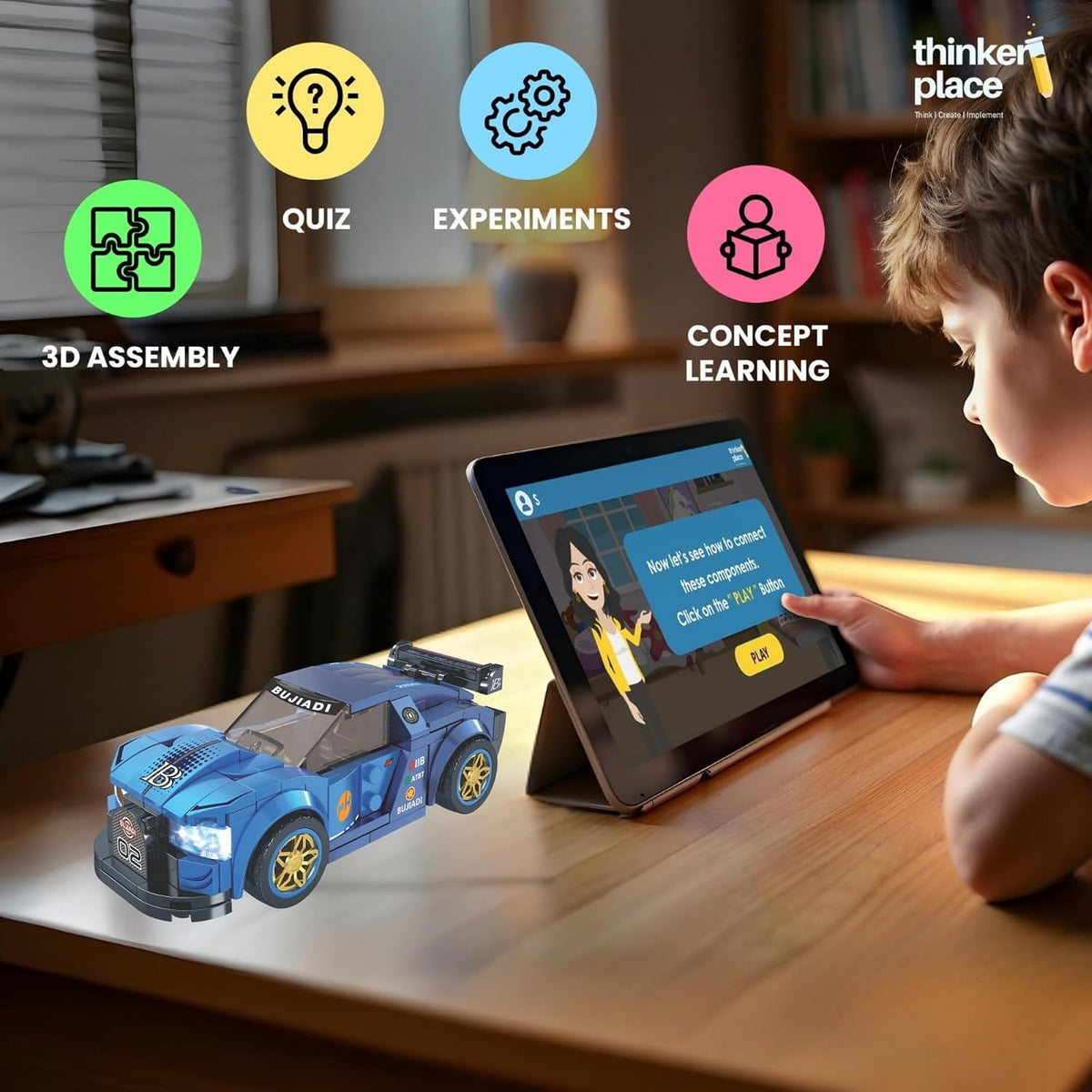 Midnight Thunder Blue 2-in-1 Robot & Sports Car (231 Pieces) | Learn About Machines | Building Block Set for Kids Age 6+ | STEM Educational Toy | Build, Play & Learn
