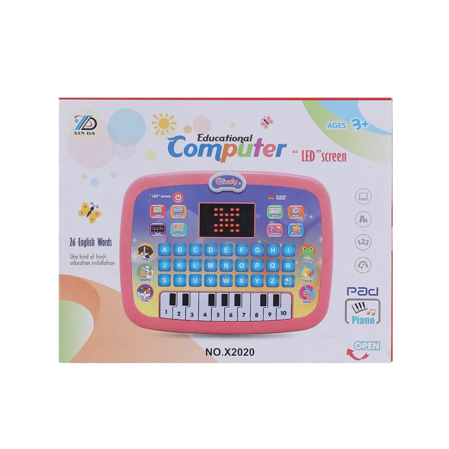 Kids Piano and Learning Laptop Toy with LED Screen
