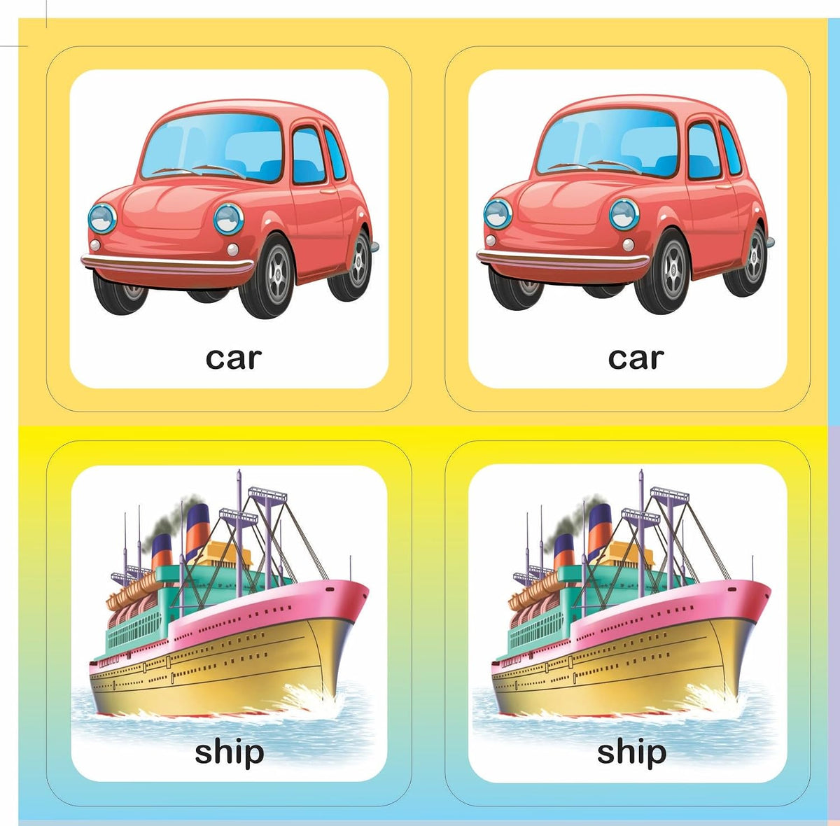 Creative’s Memory & Matching – Means of Transport | 21 Sets Self-Correcting Picture Cards + Activity Guide | Preschool Matching & Memory Card Game | Vocabulary Builder | Ages 3+