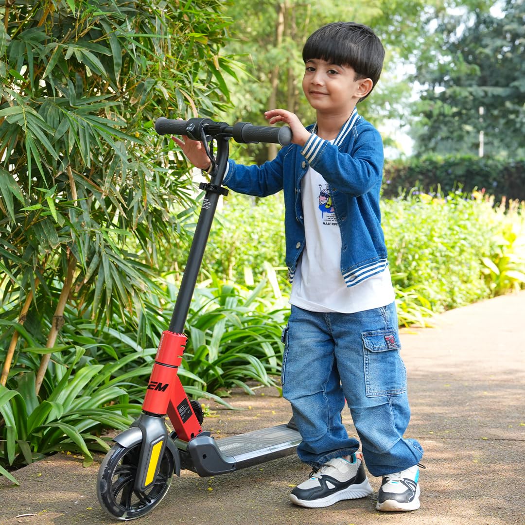 EMotorad Lil E Junior Electric Kick Scooter for Kids 6+ Years | Foldable Aluminum Alloy Frame | 100W Hub Motor & 2.6Ah Battery | Smooth Acceleration, Up to 8 km Range | Lightweight, Safe, and Fun Ride